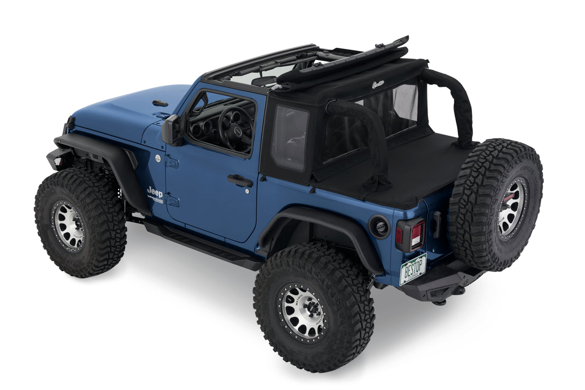 Jeep Wrangler Halftop Soft Tops For Jeep 2018-2023 Wrangler JL 2 Door Black Diamond Bestop