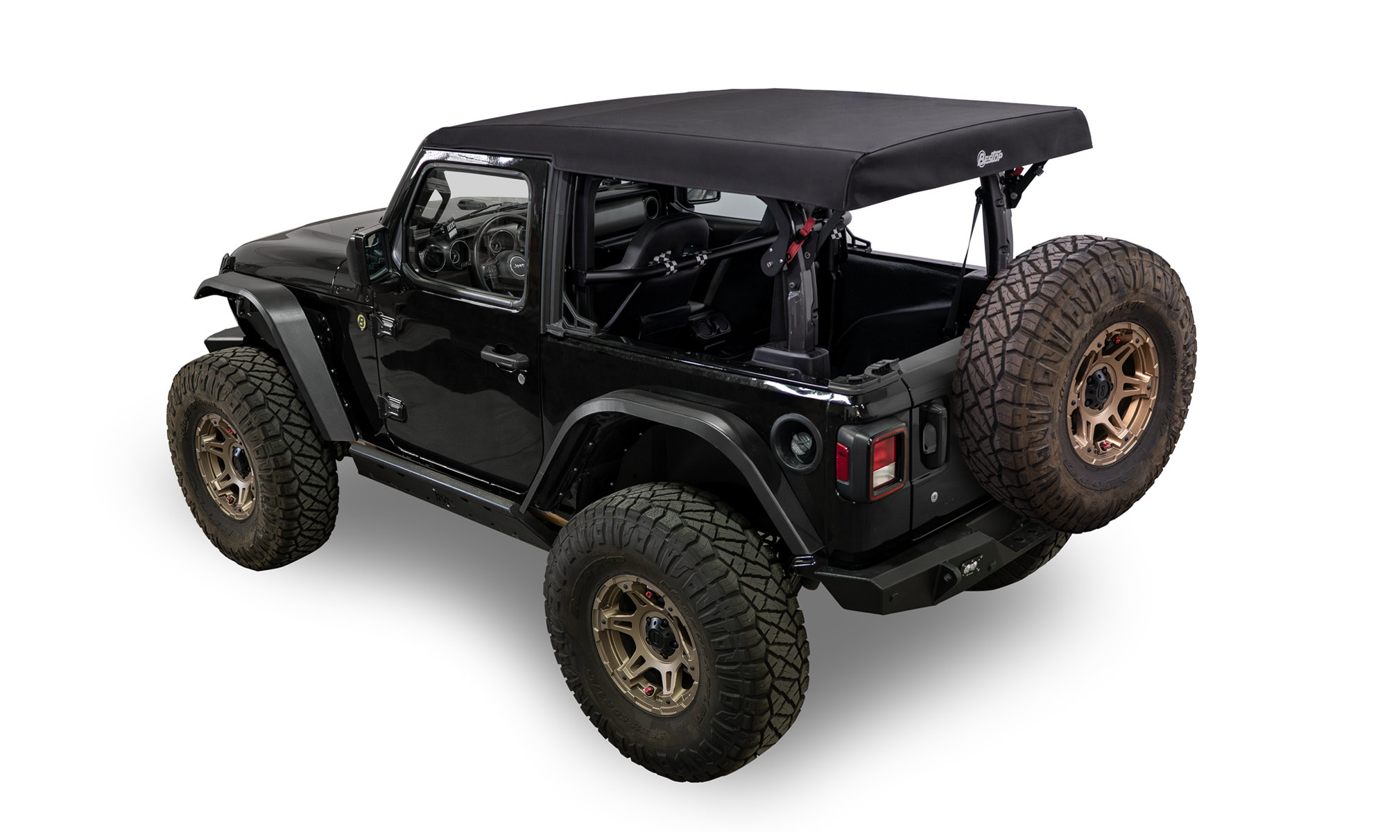 Supertop Glide Jeep 2018-26 Wrangler JL 2-Door Squareback, Black Diamond Bestop