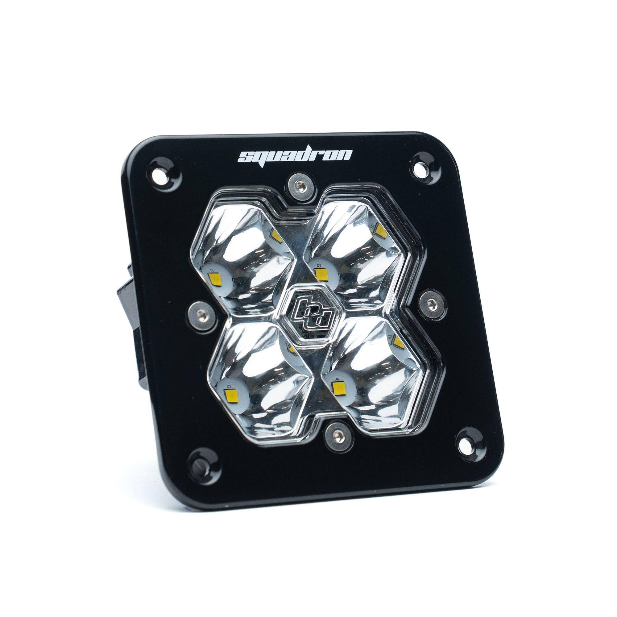 Squadron 2.0 Sport Black Flush Mount LED Auxiliary Light Pod Universal Clear Spot Baja Designs