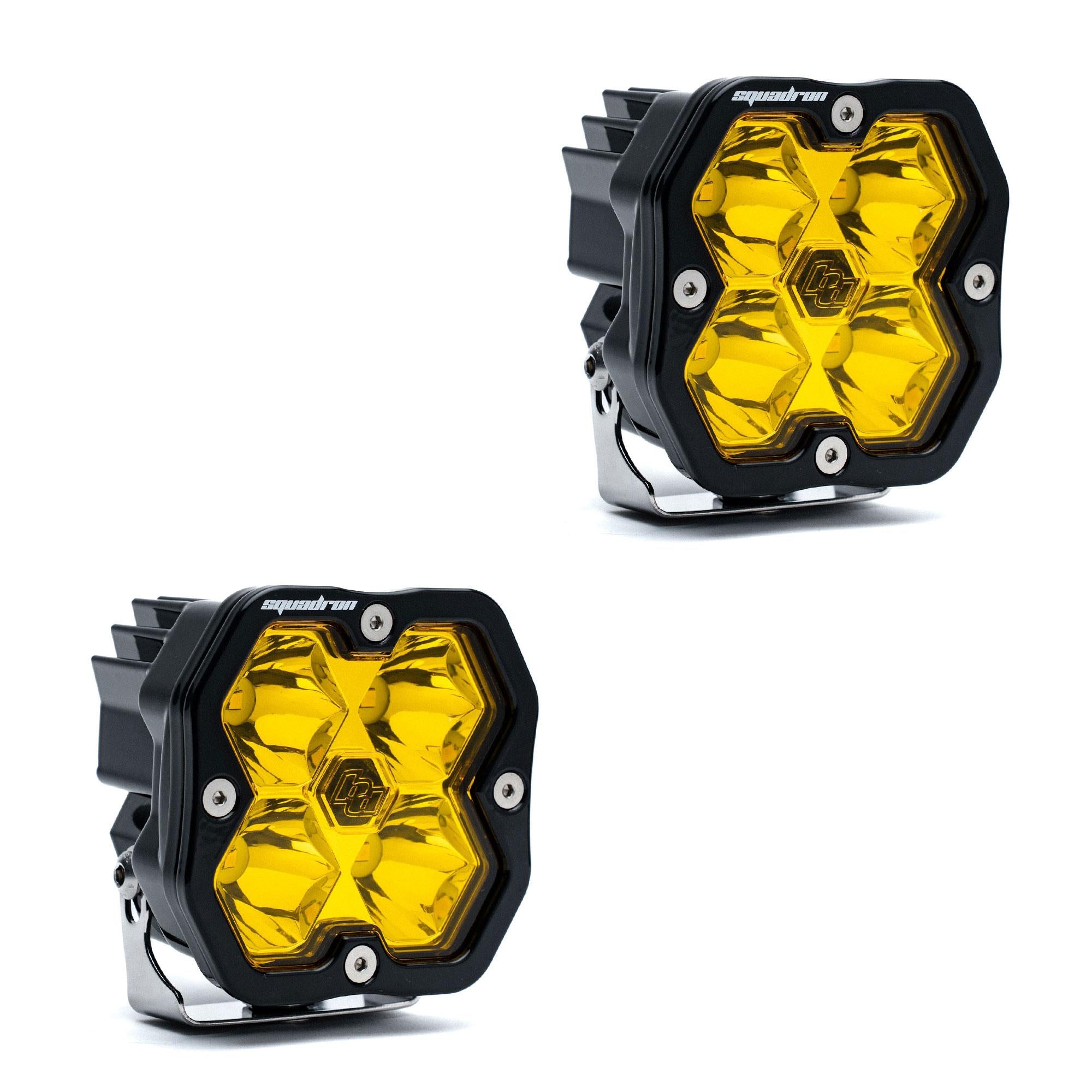 Squadron 2.0 Sport Black LED Auxiliary Light Pod Pair (No Harness) Universal Baja Amber Spot Baja Designs