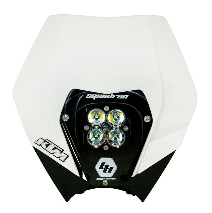 KTM Headlight Kit AC 08-13 w/ Headlight Shell White Squadron Sport