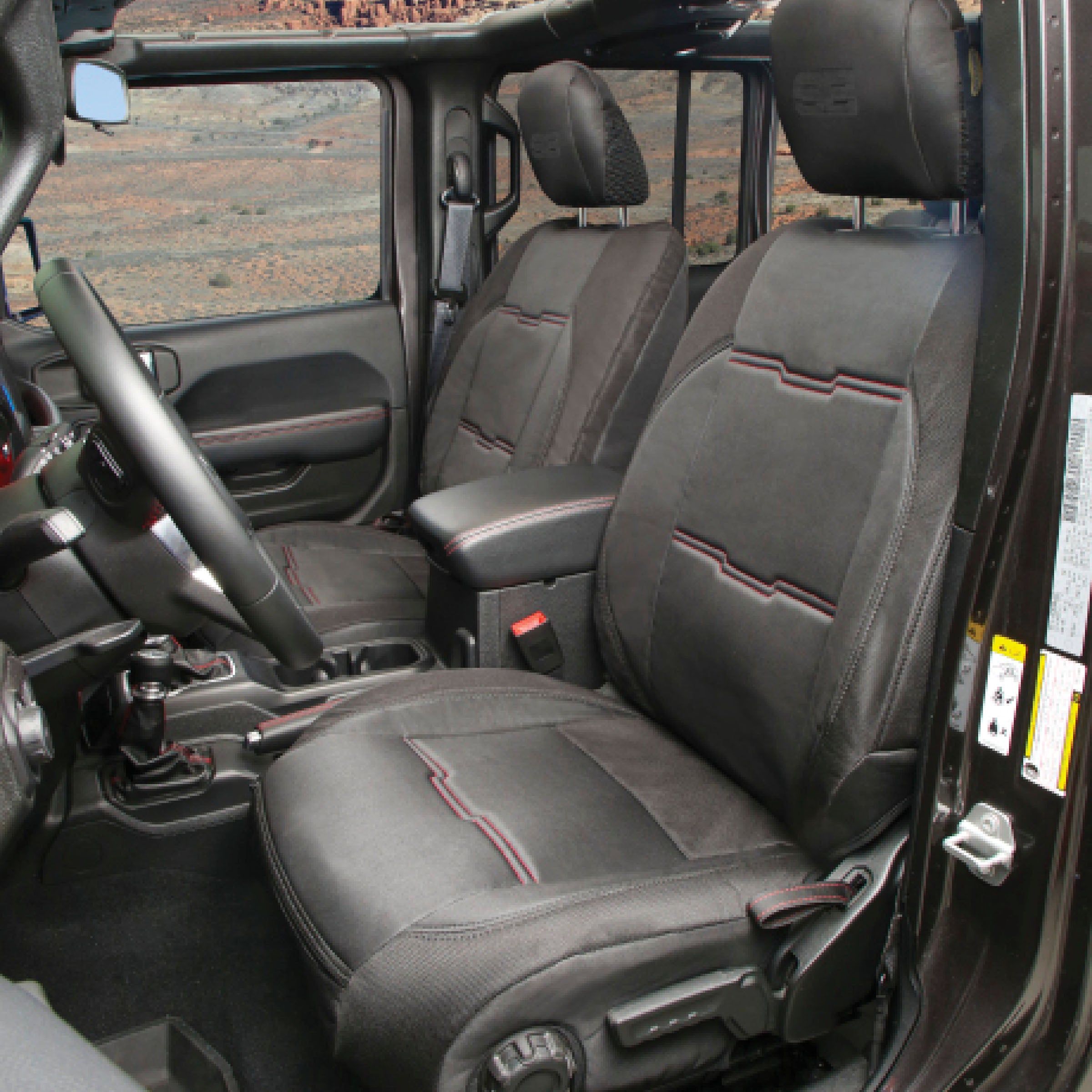 Gen2 Neoprene Front and Rear Seat Cover Kit Black/Black 2018-2022 Jeep Wrangler 2 Door Smittybilt