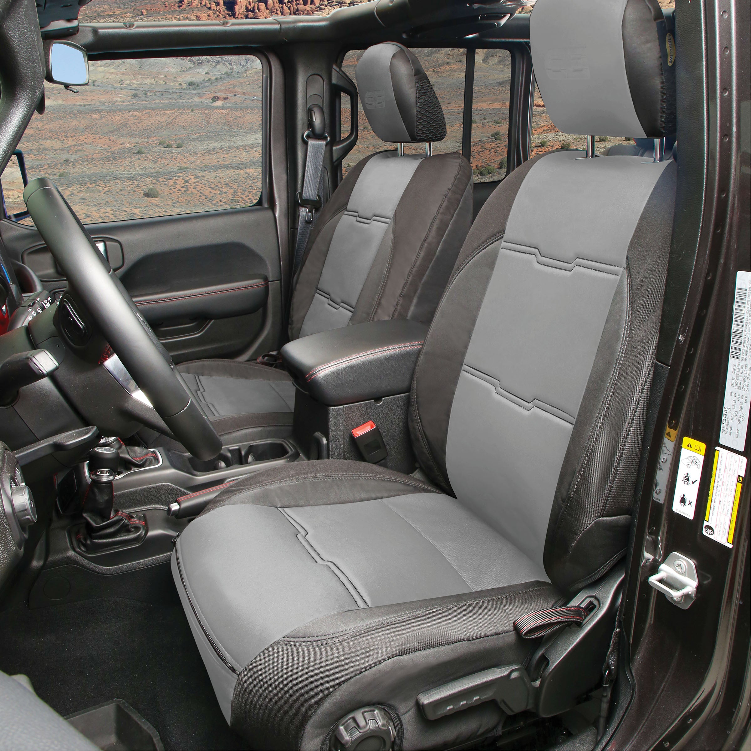 Neoprene Seat Cover Set Front/Rear Charcoal Gen 2 2018-2020 Jeep Wrangler JL 3.6L 4 Door Only Smittybilt