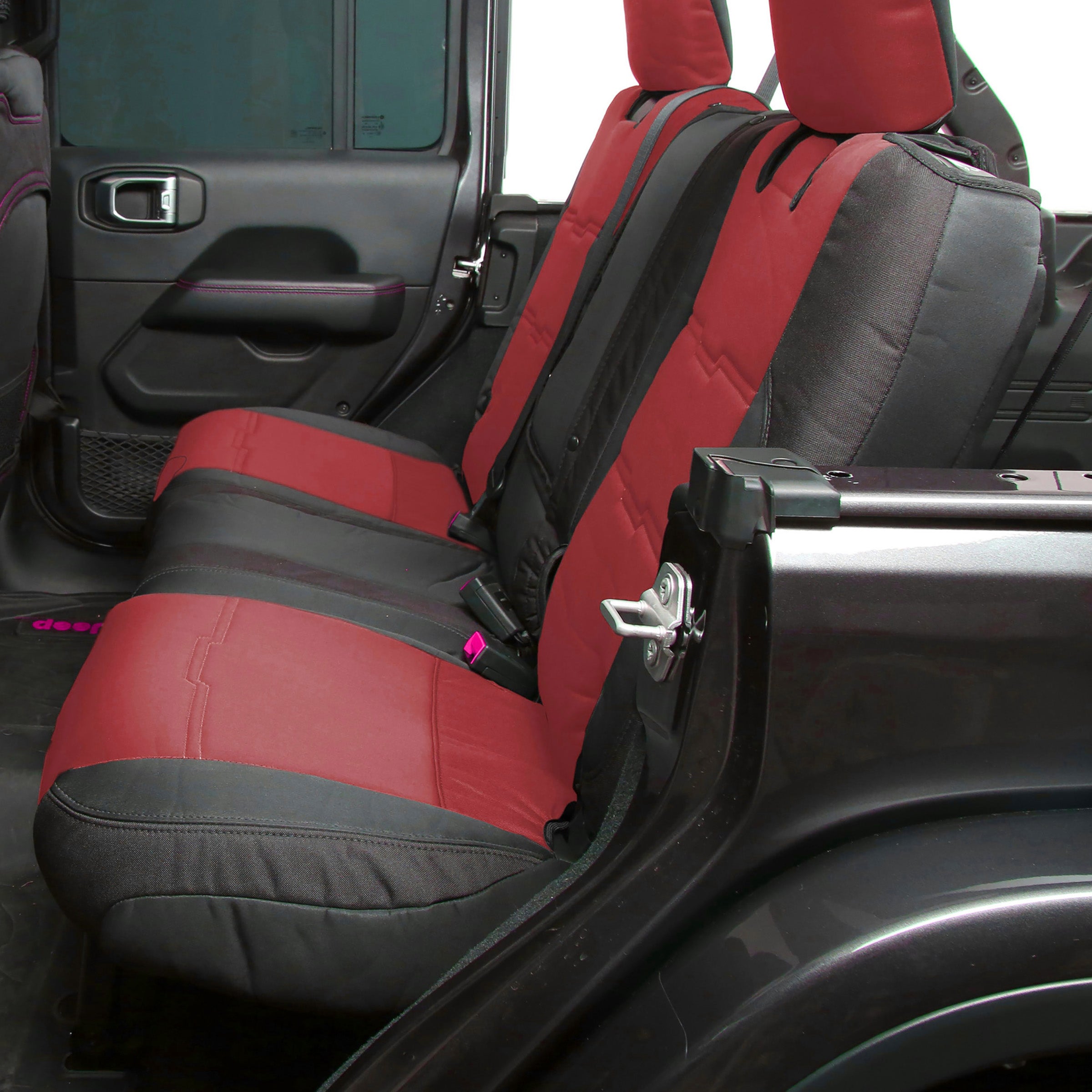 Gen2 Neoprene Front and Rear Seat Cover Kit Red/Black 2020-2023 Jeep Gladiator Smittybilt