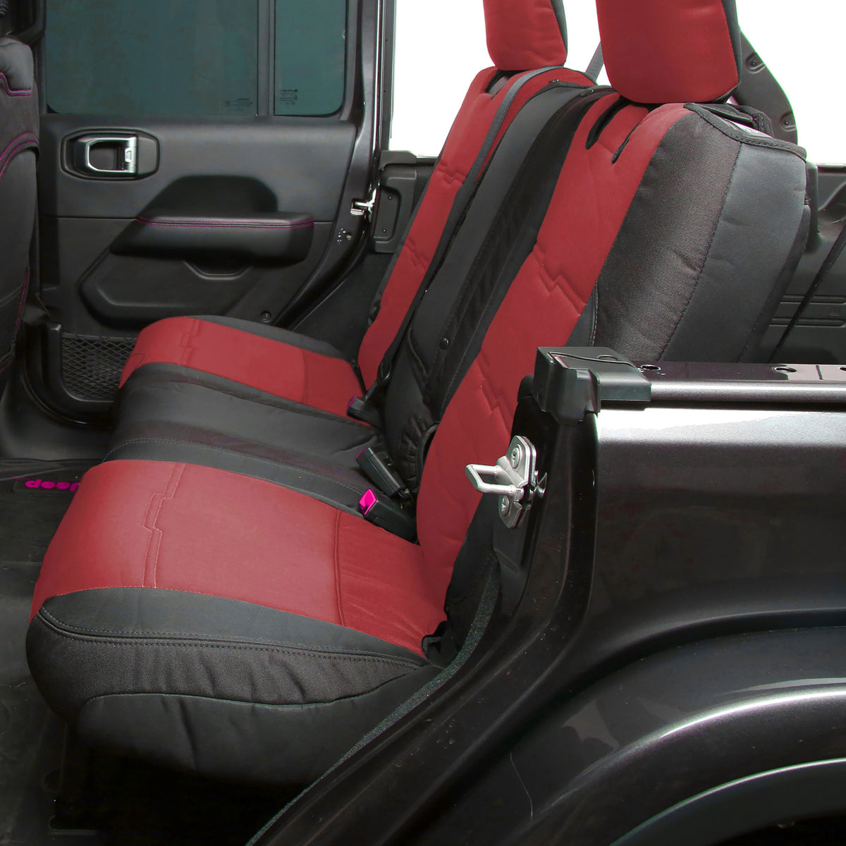 Gen2 Neoprene Front and Rear Seat Cover Kit Red/Black 2020-2023 Jeep Gladiator Smittybilt