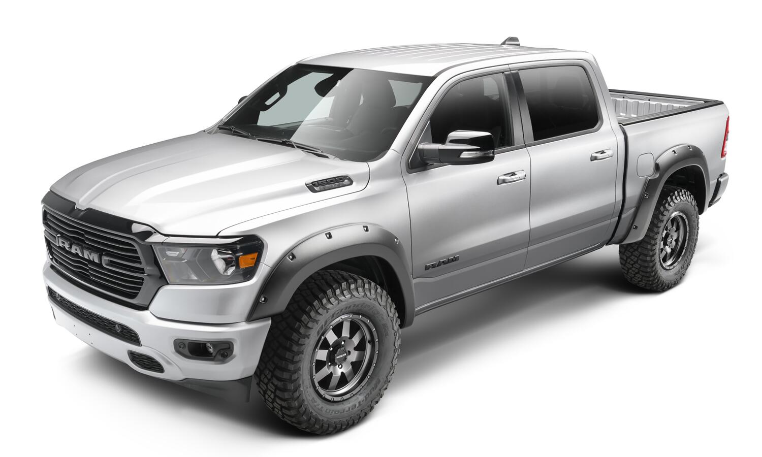 Black Forge Pocket/Rivet Textured Finish 4-Pc Fender Flare Set For 19-23 Ram 2500/3500 Excludes Dually Bushwacker