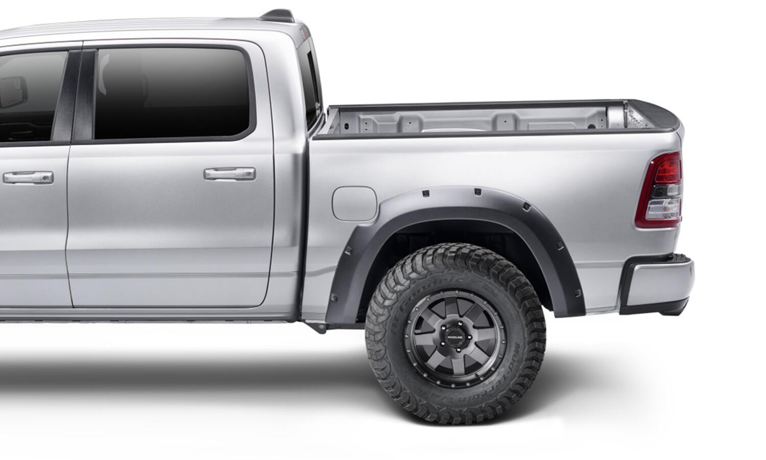 Black Forge Pocket/Rivet Textured Finish 4-Pc Fender Flare Set For 19-23 Ram 2500/3500 Excludes Dually Bushwacker