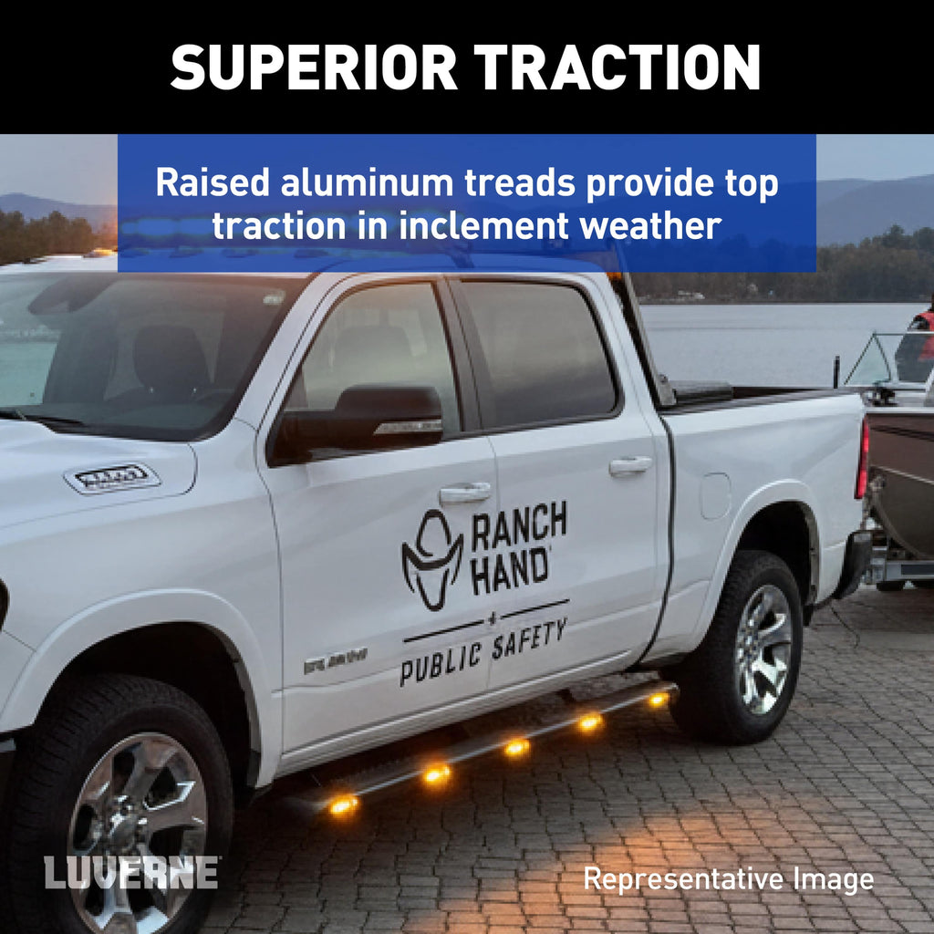 LUVERNE Aluminator 3-Light Side Steps, 2015-2026 Ford F-150, 2017-2026 Ford F-250/F-350/F-450 Super Duty, 2022-2025 Ford F-150 Lightning