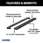 LUVERNE Aluminator 3-Light Aluminum Side Steps, 2015-2026 Ford F-150, 2017-2026 Ford F-250/F-350/F-450 Super Duty, 2019-2026 Chevy/GMC Silverado/Sierra 1500 & more