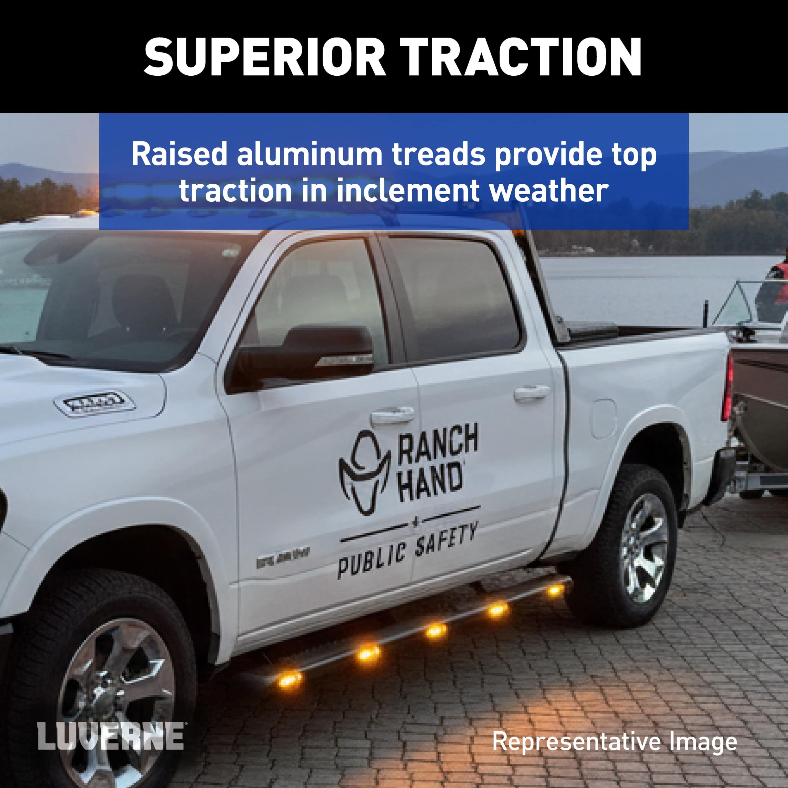 LUVERNE Aluminator 5-Light Side Steps, 2019-2026 Ram 1500