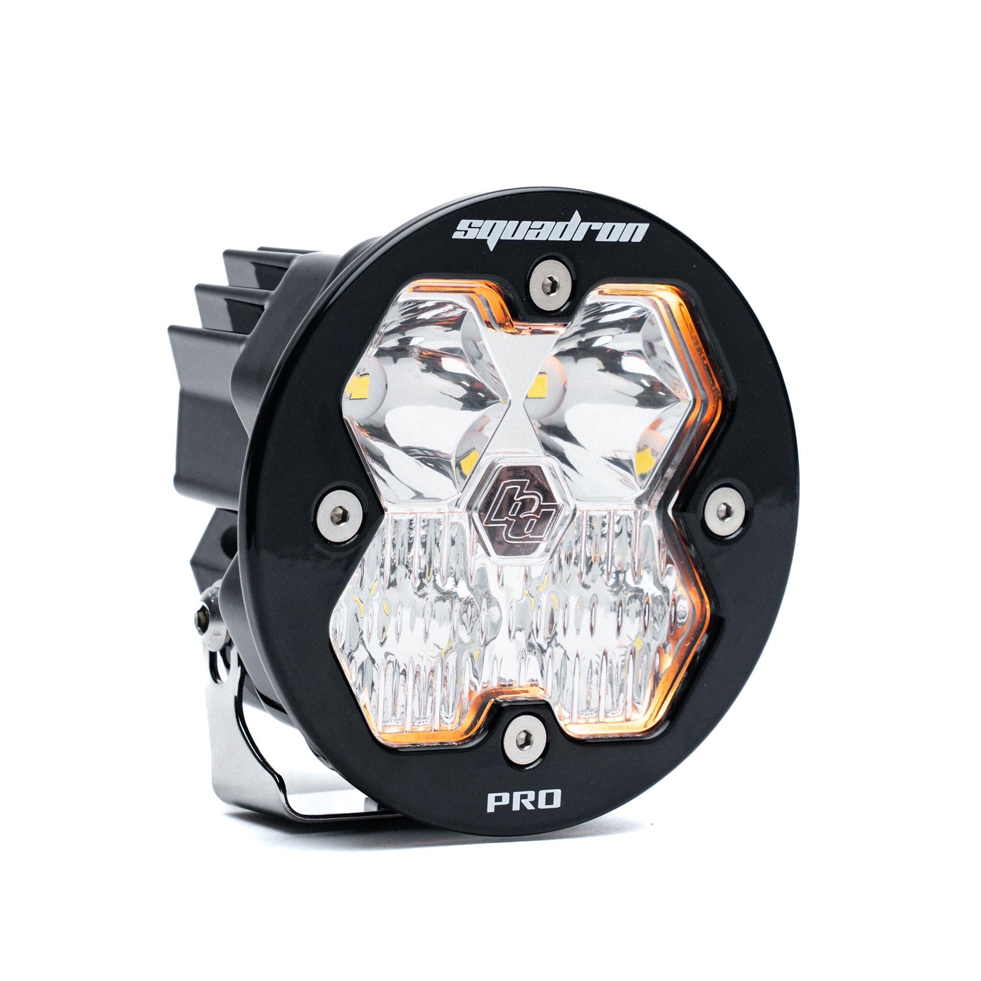 Squadron-R 2.0 Pro Black LED Auxiliary Light Pod Universal Clear Driving/Combo Baja Designs