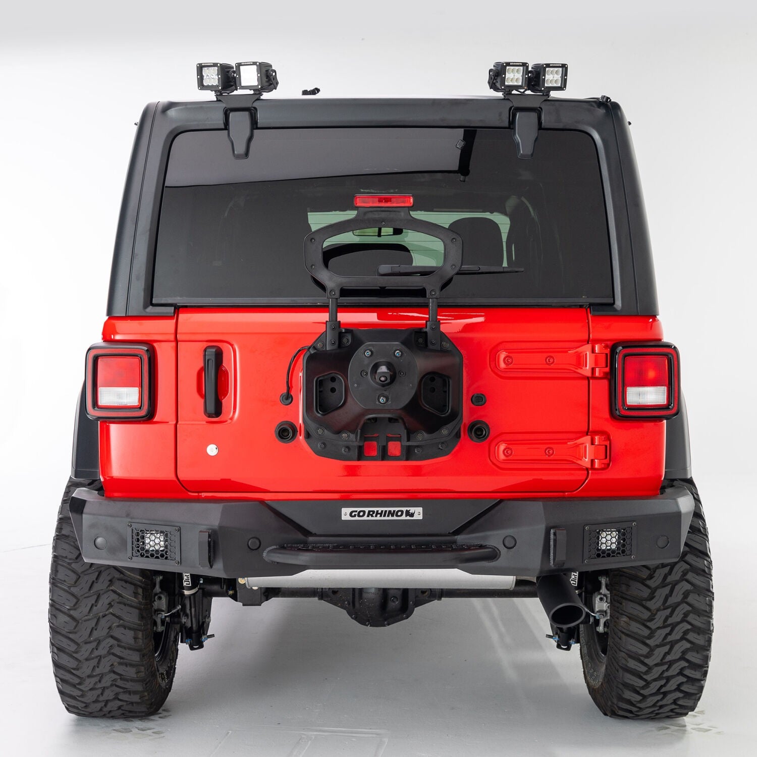 XE Hard Top Light Mount for two 3 Inch x 3 Inch LED Cube Lights Textured Black 2018-2026 Jeep Wrangler JL 2020-2025 Jeep Gladiator Go Rhino