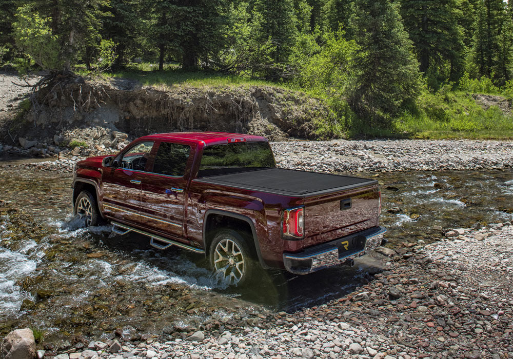 RetraxOne MX Retractable Tonneau Cover Matte One Piece Polycarbonate Finish 2019-2026 GMC Sierra (with CarbonPro Bed) 5' 9 inch Bed without Stake Pockets Standard Rails