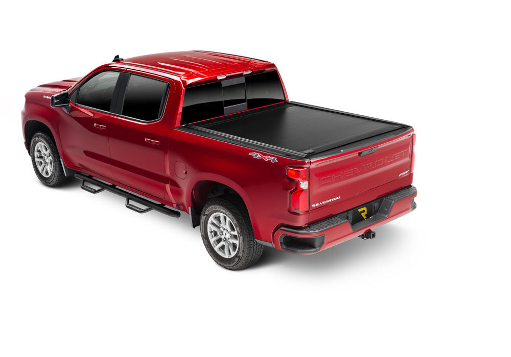 RetraxOne MX Retractable Tonneau Cover Matte One Piece Polycarbonate Finish 2019-2026 GMC Sierra (with CarbonPro Bed) 5' 9 inch Bed without Stake Pockets Standard Rails