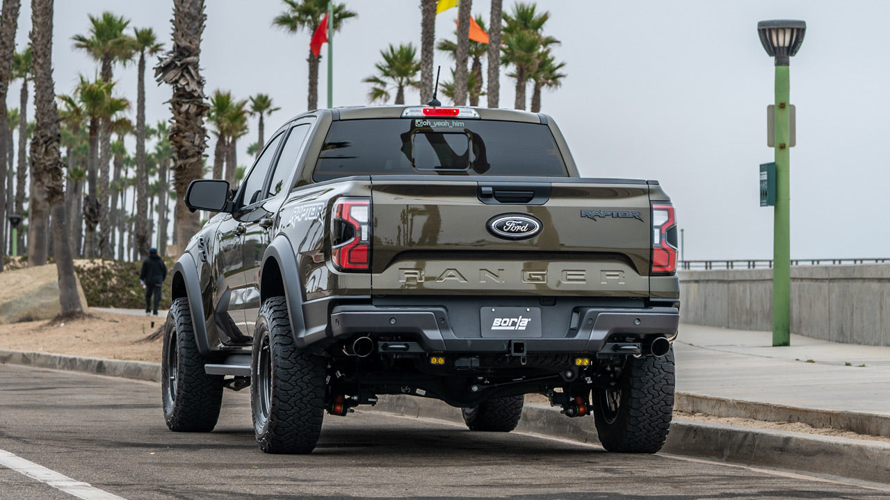 2024-2026 Ford Ranger Raptor 3.0L V6 Tail Pipes, Black Chrome Tips