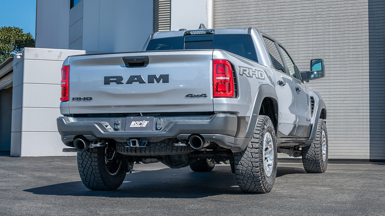 2025 Ram 1500 RHO 3.0L V6 Hurricane Mid-Section, ATAK, Black Chrome Tips