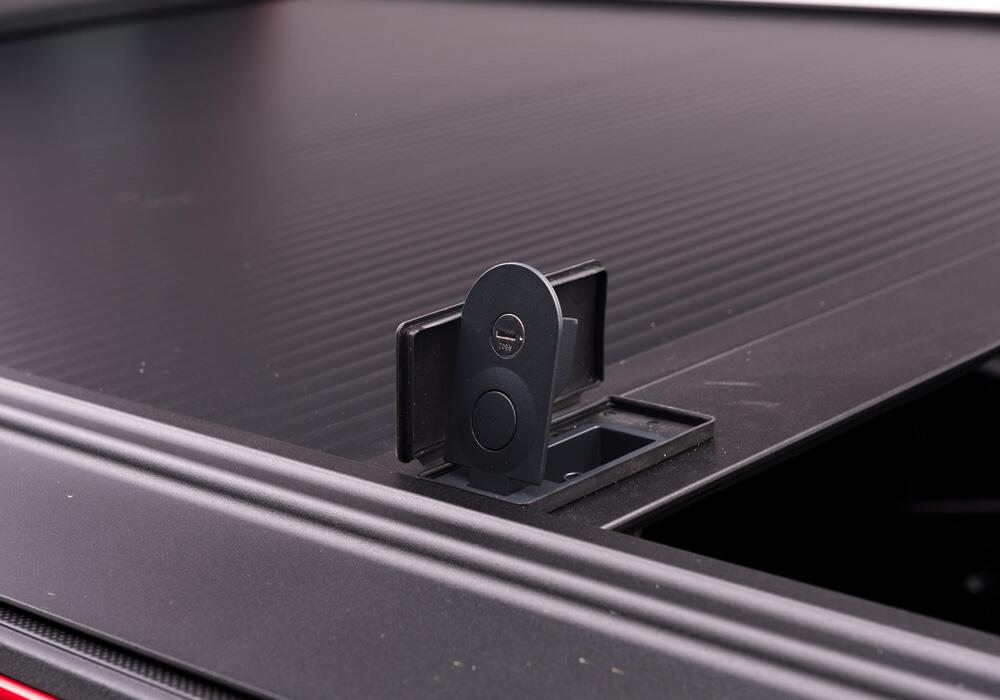 RetraxOne MX Retractable Tonneau Cover Matte One Piece Polycarbonate Finish 2016-2023 Toyota Tacoma Double Cab 5' Bed without Stake Pockets without Trail Special Edition Storage Boxes