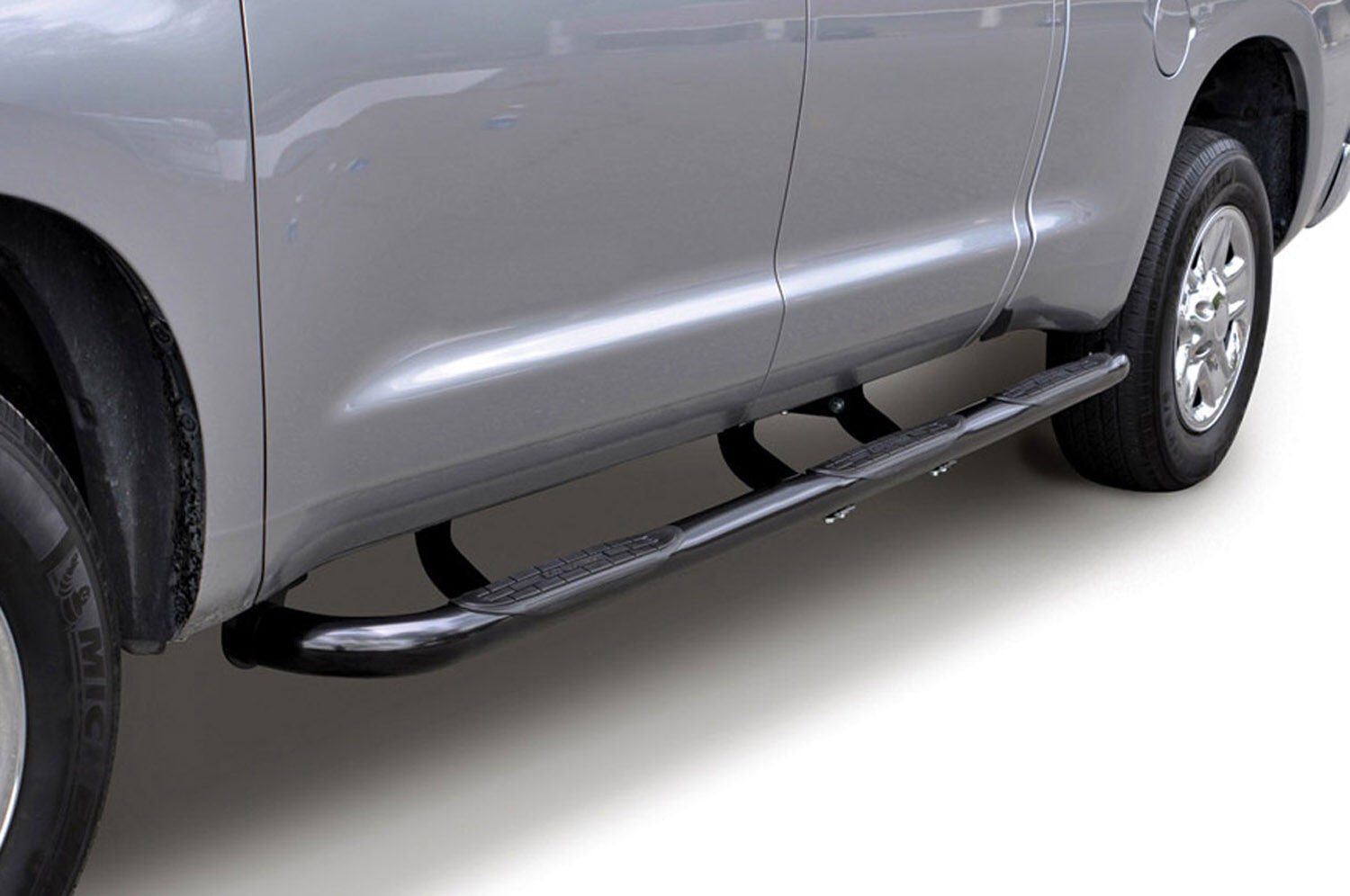 6000 Side Steps With Mounting Bracket Kit 1 Piece Wheel to Wheel Black Powdercoat 2009-2014 Ford F-150 Go Rhino