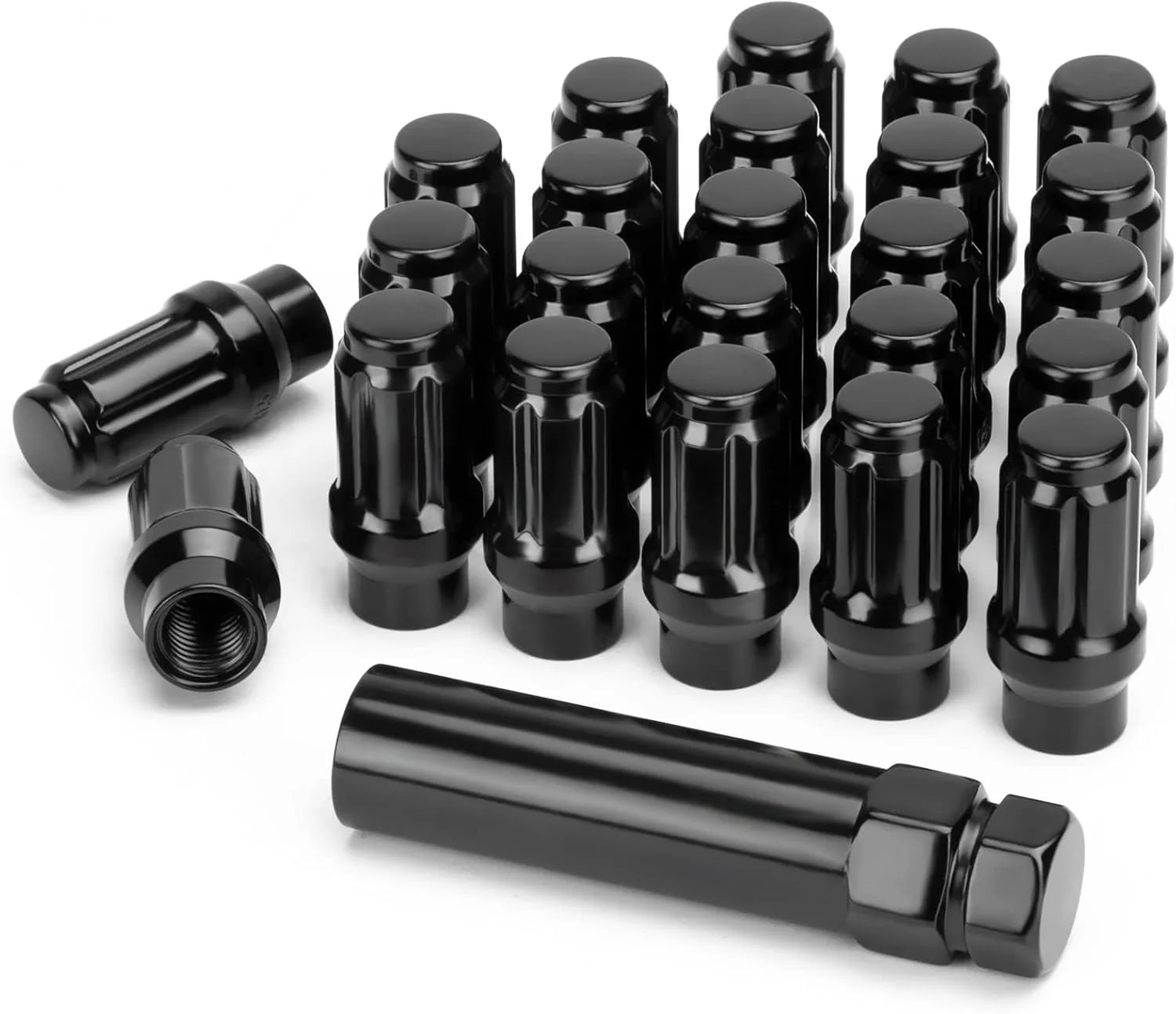 2022+ Toyota Tundra, Tacoma, 4Runner Black Spline Lug Kit, M14x1.5 ET (Set of 24 w/ Key)