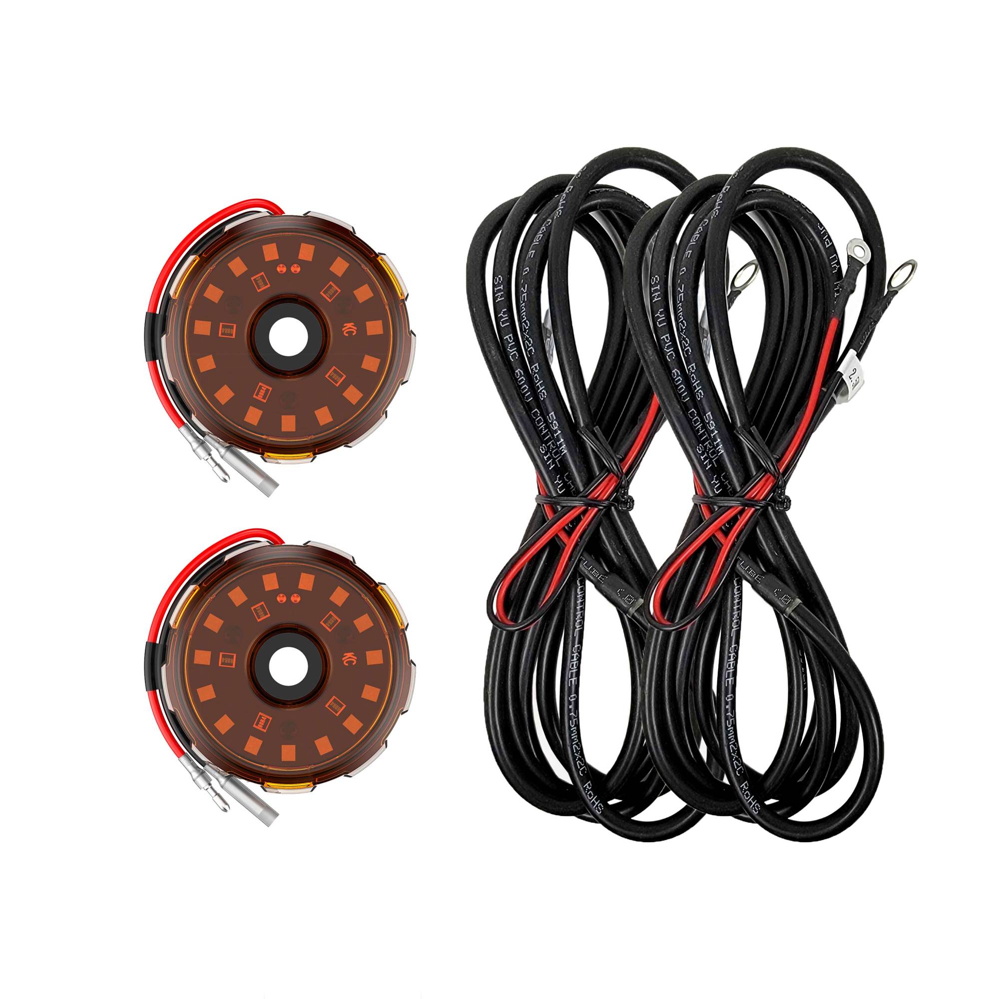 KC Two- Light Add-On Cyclone V2 Kit Amber 2.5 Meters Long KC HiLiTES