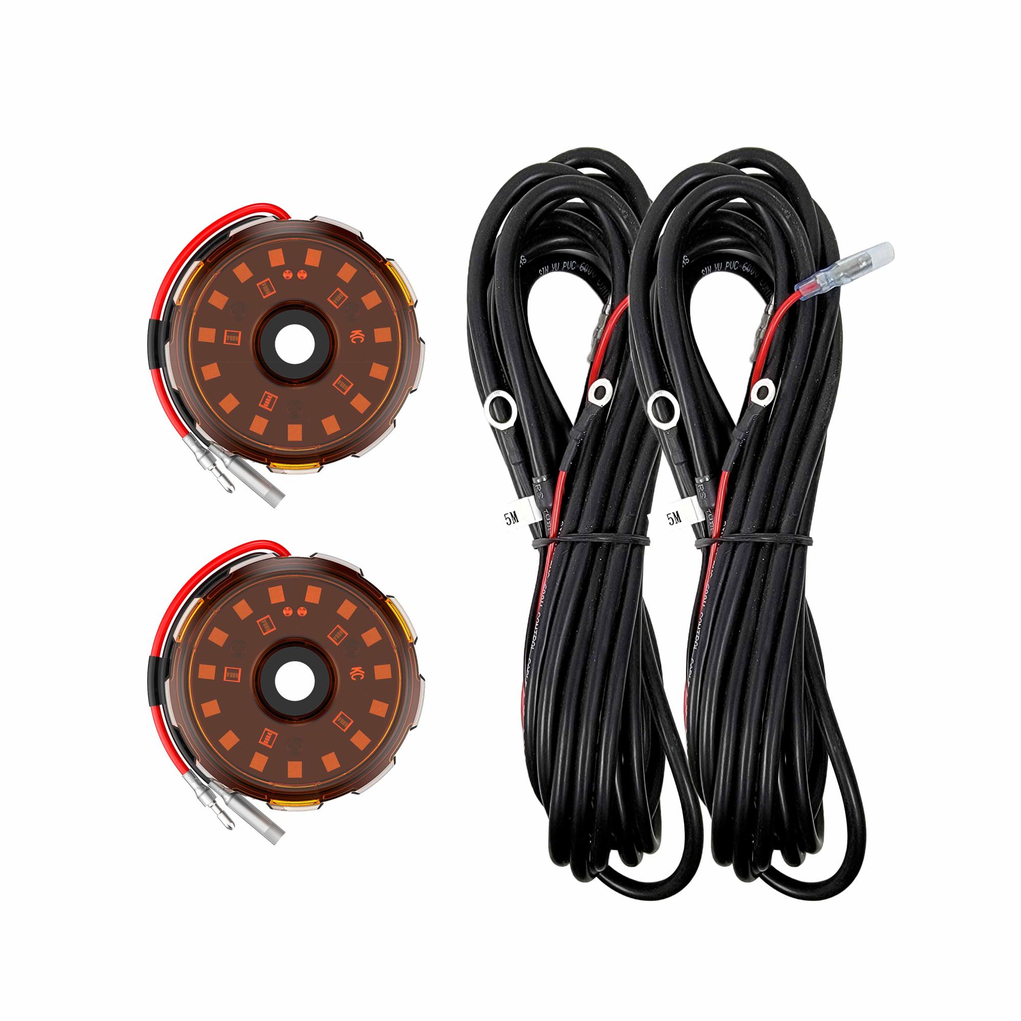 KC Two- Light Add-On Cyclone V2 Kit Amber 5.0 Meters Long KC HiLiTES