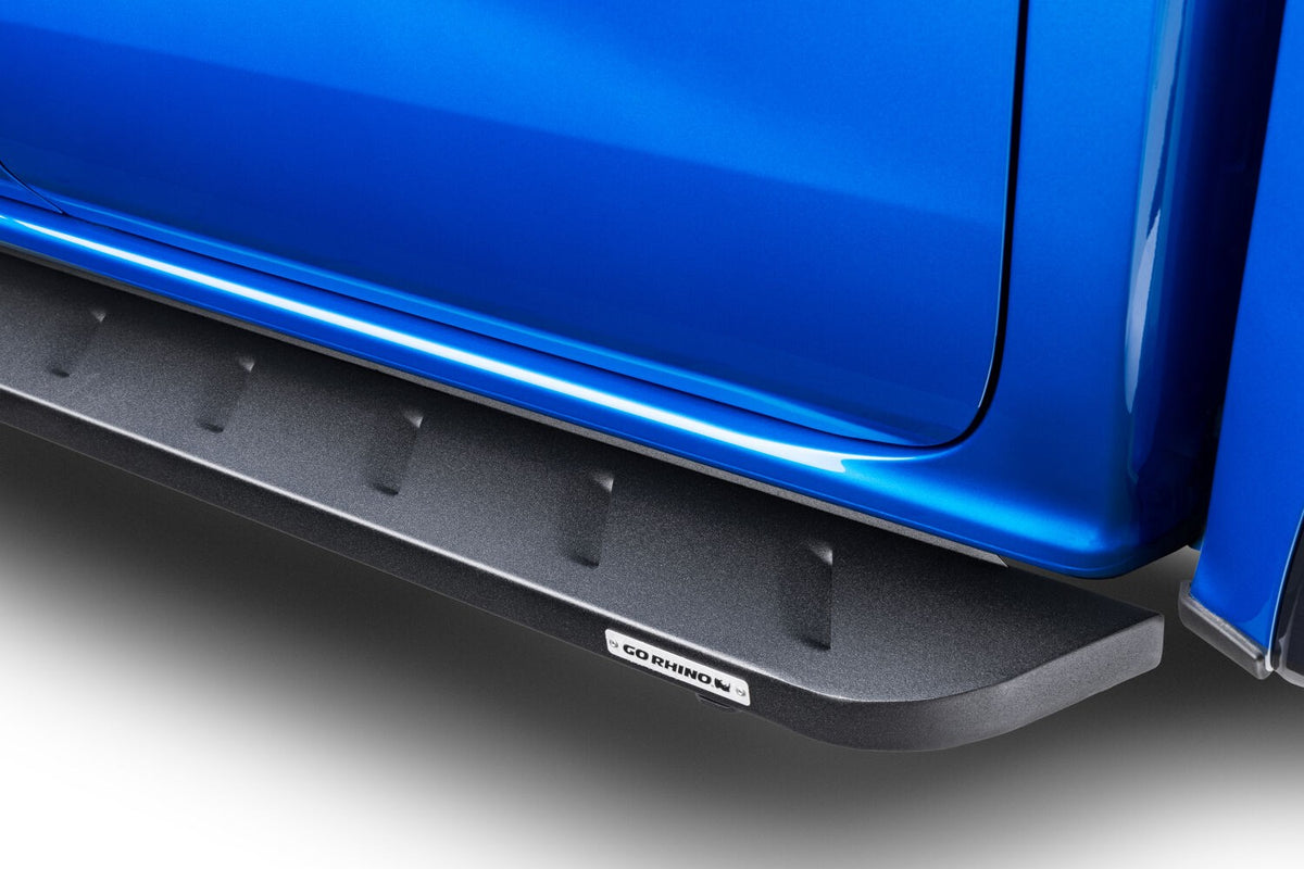 RB10 Running Boards With Mounting Brackets Textured Black 2019-2026 Ram 1500 Extended Cab Go Rhino