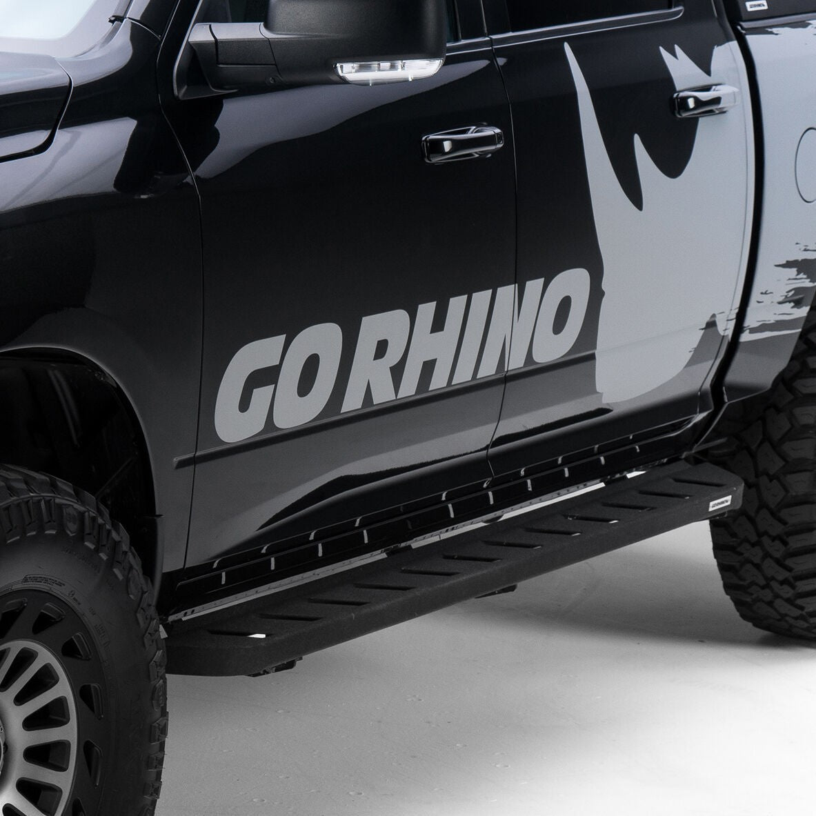 RB10 Running Boards With Mounting Brackets Protective Bedliner Coating 2019-2026 Ram 1500 Extended Cab Go Rhino