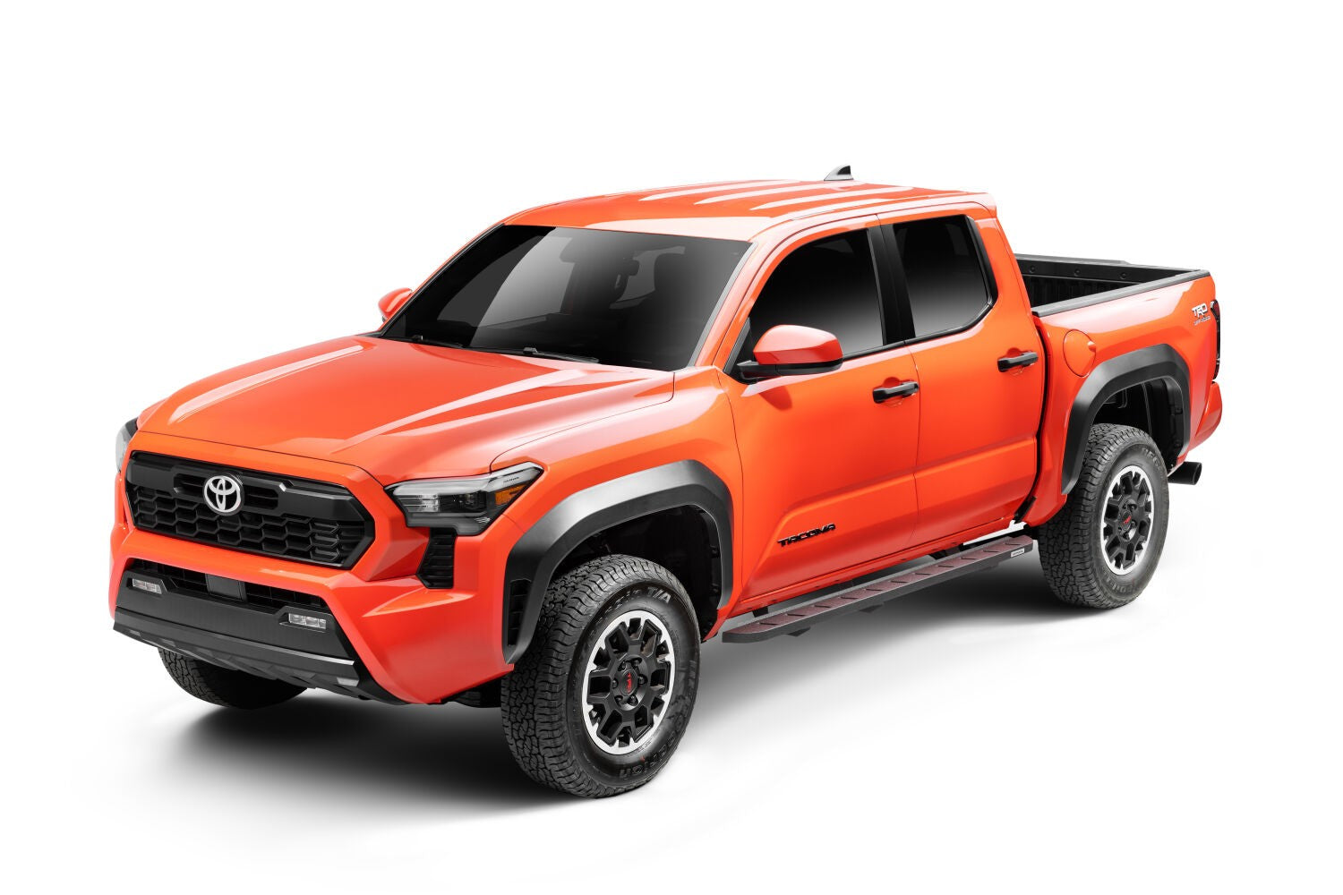 RB10 Slim Line Running Boards with Mounting Brackets Kit Protective Bedliner coating 2024-2026 Toyota Tacoma Go Rhino
