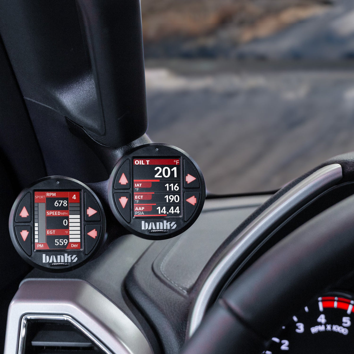 Derringer Tuner with iDash 1.8 DataMonster with ActiveSafety 11-19 Ford 6.7 Banks Power