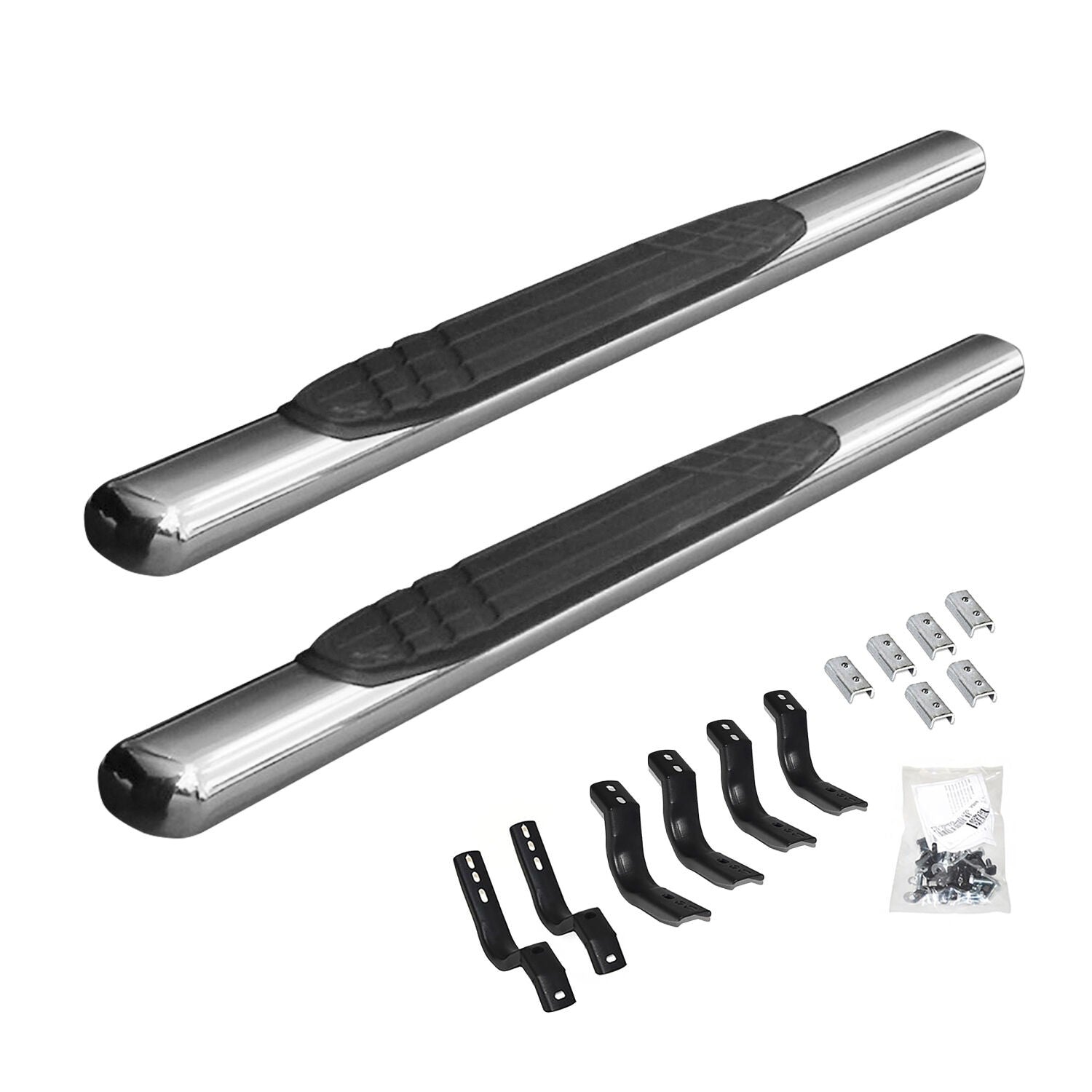 4 Inch OE Xtreme SideSteps With Mounting Bracket Kit Polished Stainless Steel 2009-2025 Dodge Ram 150/2500/3500 Go Rhino