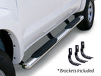 4 Inch OE Xtreme SideSteps With Mounting Bracket Kit Polished Stainless Steel 2009-2010 Dodge Ram 1500/2500/3500 Go Rhino