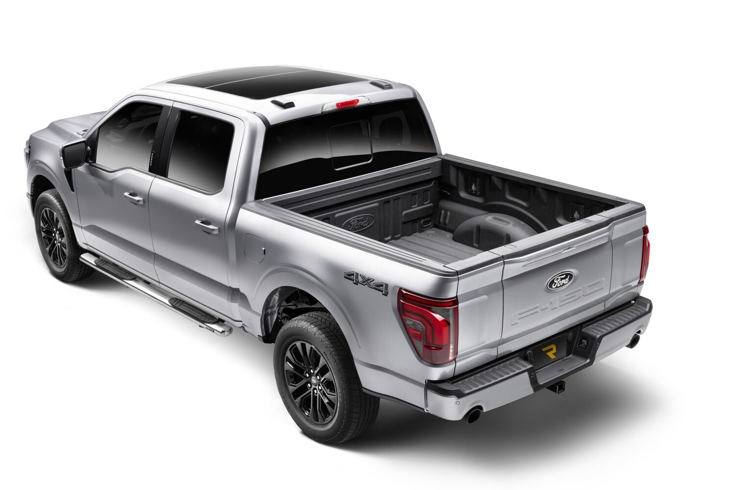 4 Inch OE Xtreme SideSteps With Mounting Bracket Kit Polished Stainless Steel 2015-2026 Ford F-150/ F-250/F-350 Crew Cab Go Rhino