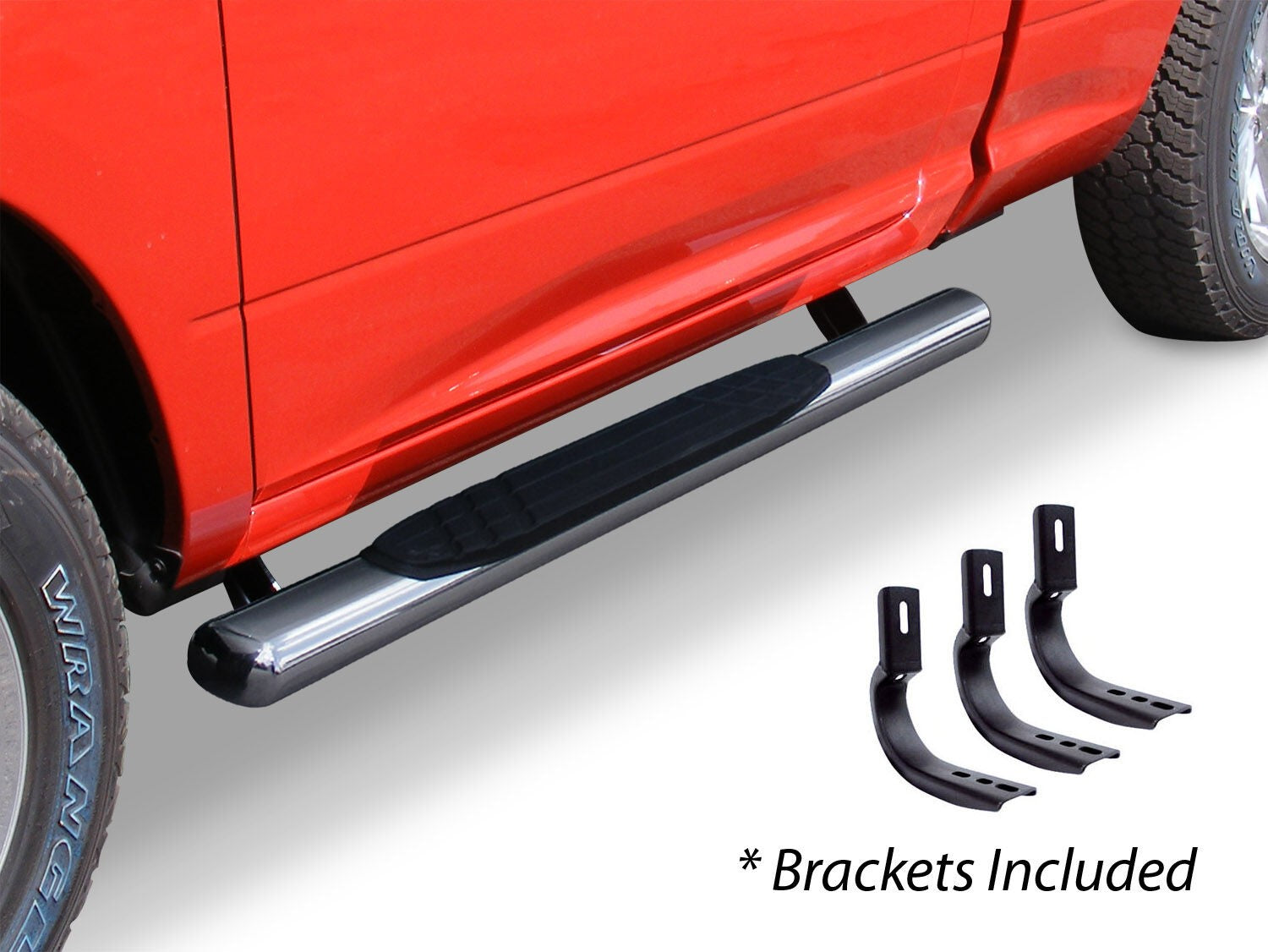 4 Inch OE Xtreme SideSteps With Mounting Bracket Kit Polished Stainless Steel 1999-2016 Ford F-250/F-350 Standard Cab Go Rhino