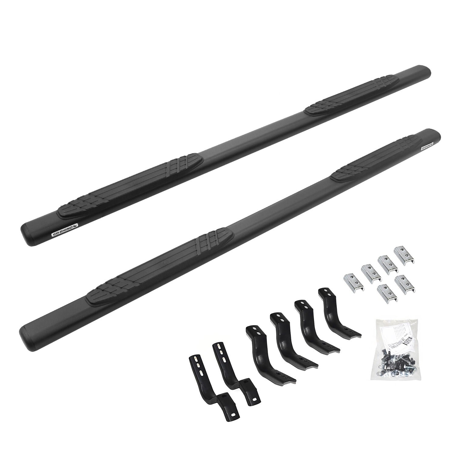4 Inch OE Xtreme SideSteps With Mounting Bracket Kit Textured Black 2022-2026 Toyota Tundra Extended Cab Go Rhino