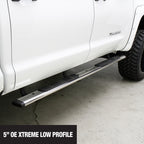 5 Inch OE Xtreme Low Profile SideSteps With Mounting Bracket Kit Polished Stainless Steel 2019-2026 Ford Ranger Go Rhino