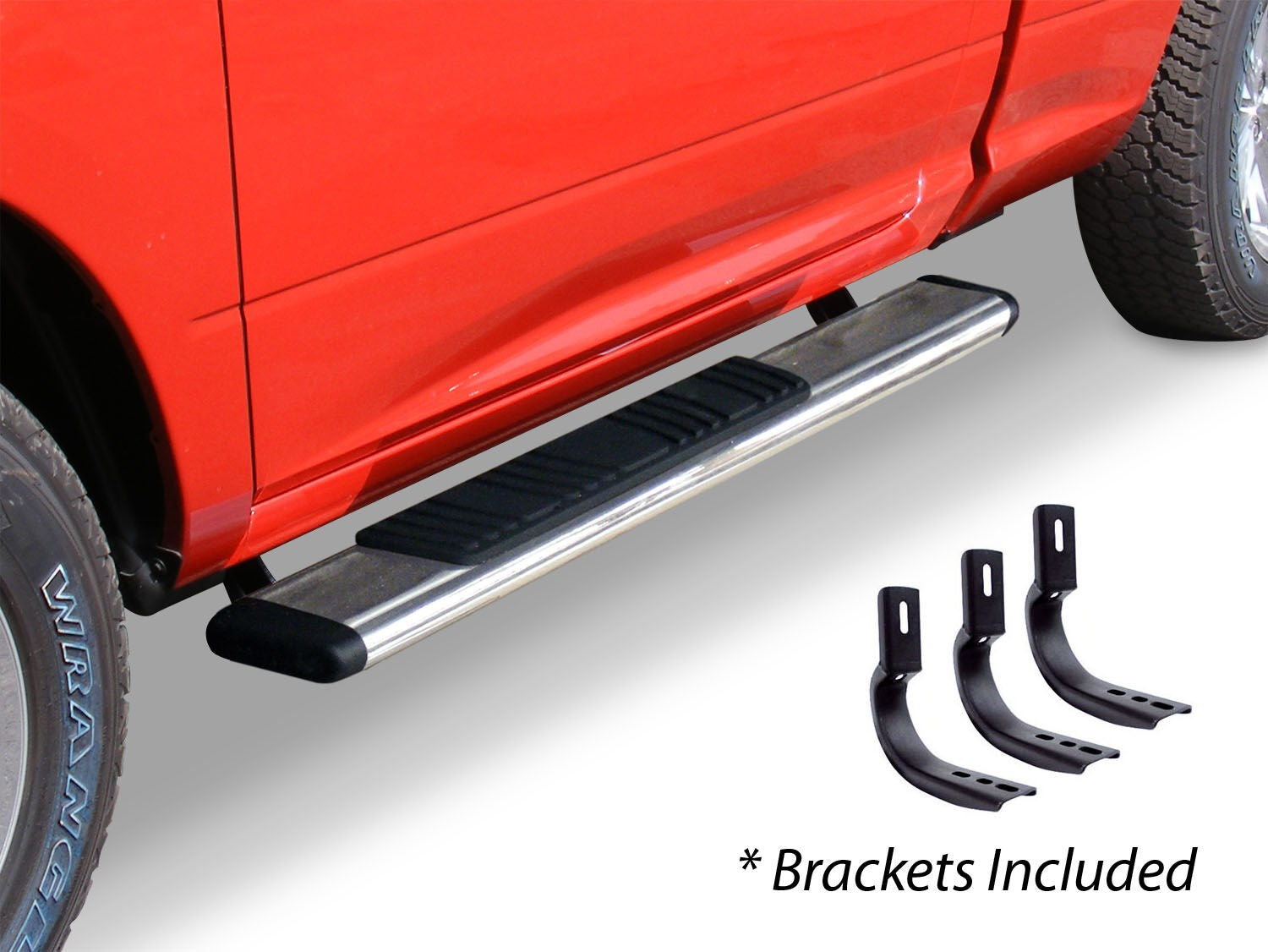 5 Inch OE Xtreme Low Profile SideSteps With Mounting Bracket Kit Polished Stainless Steel 1999-2016 Ford F-250/F-350 Standard Cab Go Rhino