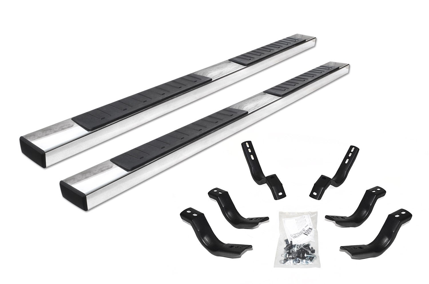 6 Inch OE Xtreme II SideSteps With Mounting Bracket Kit Polished Stainless Steel 2015-2026 Ford F-150 Go Rhino