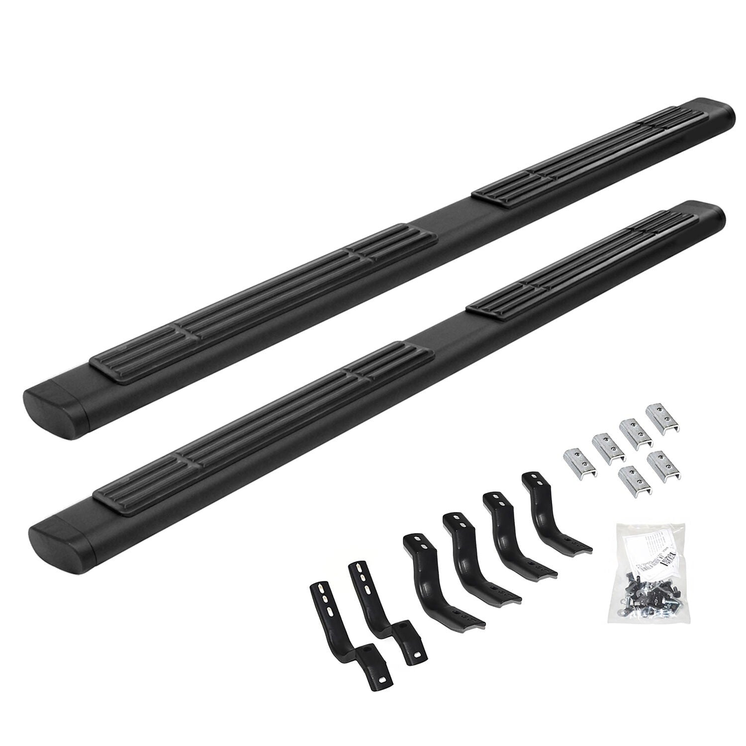 6 Inch OE Xtreme SideSteps With Mounting Bracket Kit Textured Black 2019-2026 Silverado/Sierra 1500/2500 HD Extended Cab Go Rhino