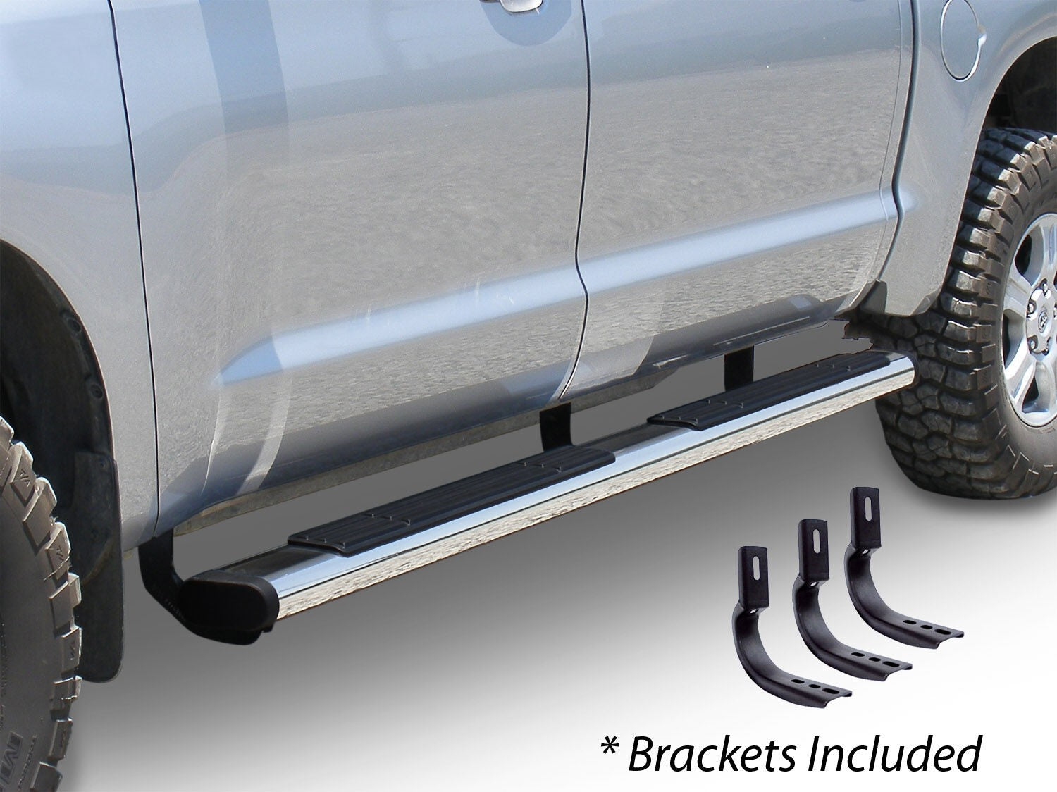 6 Inch OE Xtreme Composite SideSteps Kit 80 Inch Long Chrome + Brackets Chrome 1999-2016 Ford F-250/F-350 Go Rhino