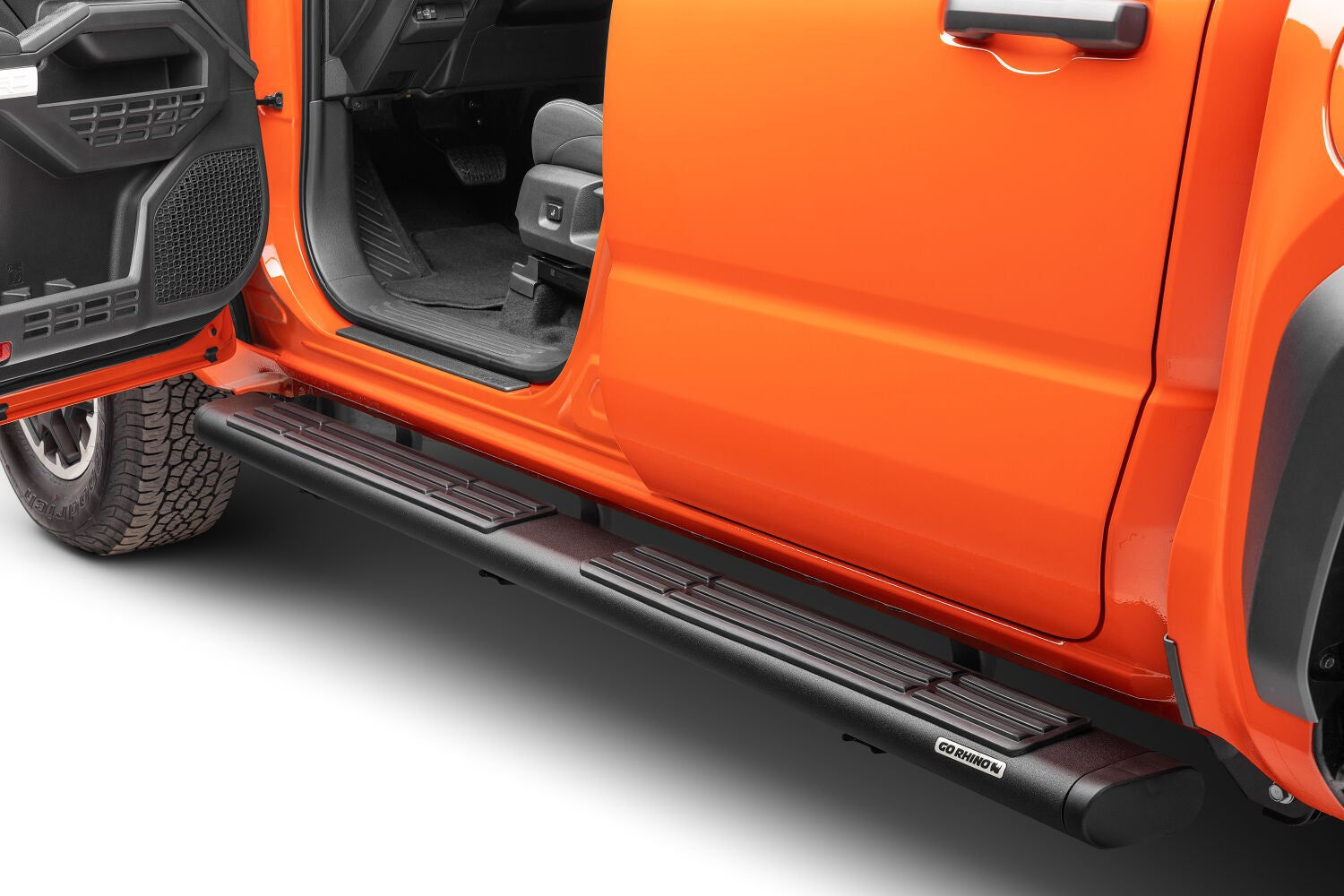 6 Inch OE Xtreme Side Steps with Mounting Brackets Kit Textured Black 2024-2026 Toyota Tacoma Go Rhino