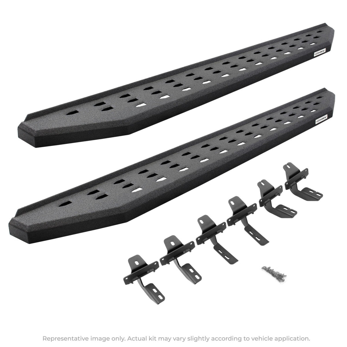 RB20 Running Boards 80 Inch With Mounting Brackets Protective Bedliner Coating 2004-2014 Ford F-150 Go Rhino