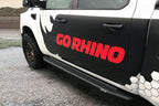 RB10 Slim Line Running Boards With Mounting Brackets Angled Textured Black 2019-2026 Ram 1500 Crew Cab Go Rhino