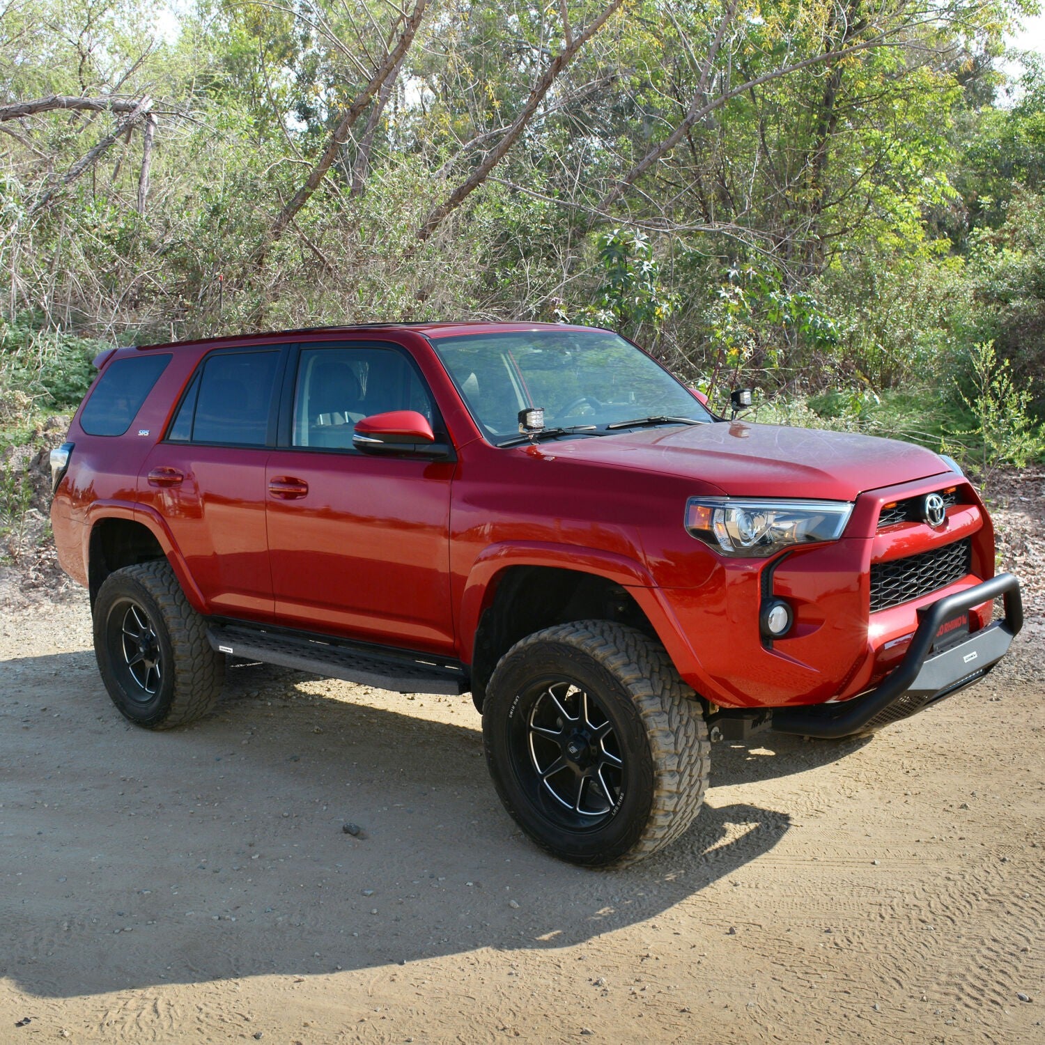 RB20 Running Boards With Mounting Brackets Protective Bedliner Coating 2014-2024 Toyota 4Runner Go Rhino