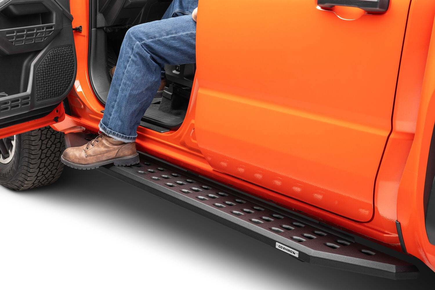 RB20 Running Boards W/ Bracket Kit Textured Black 2024-2026 Toyota Tacoma Go Rhino