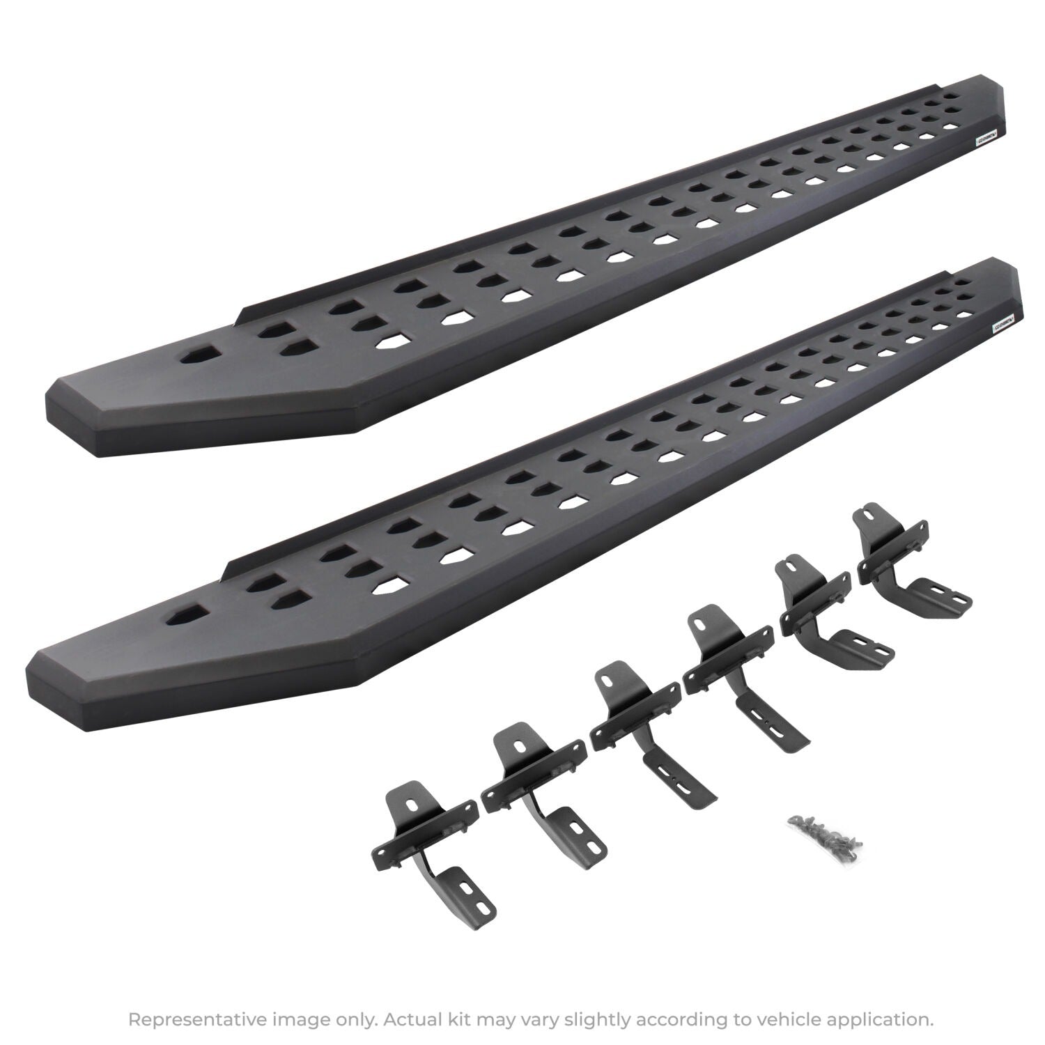 RB20 Running Boards With Mounting Brackets Textured Black 2022-2026 Toyota Tundra Go Rhino