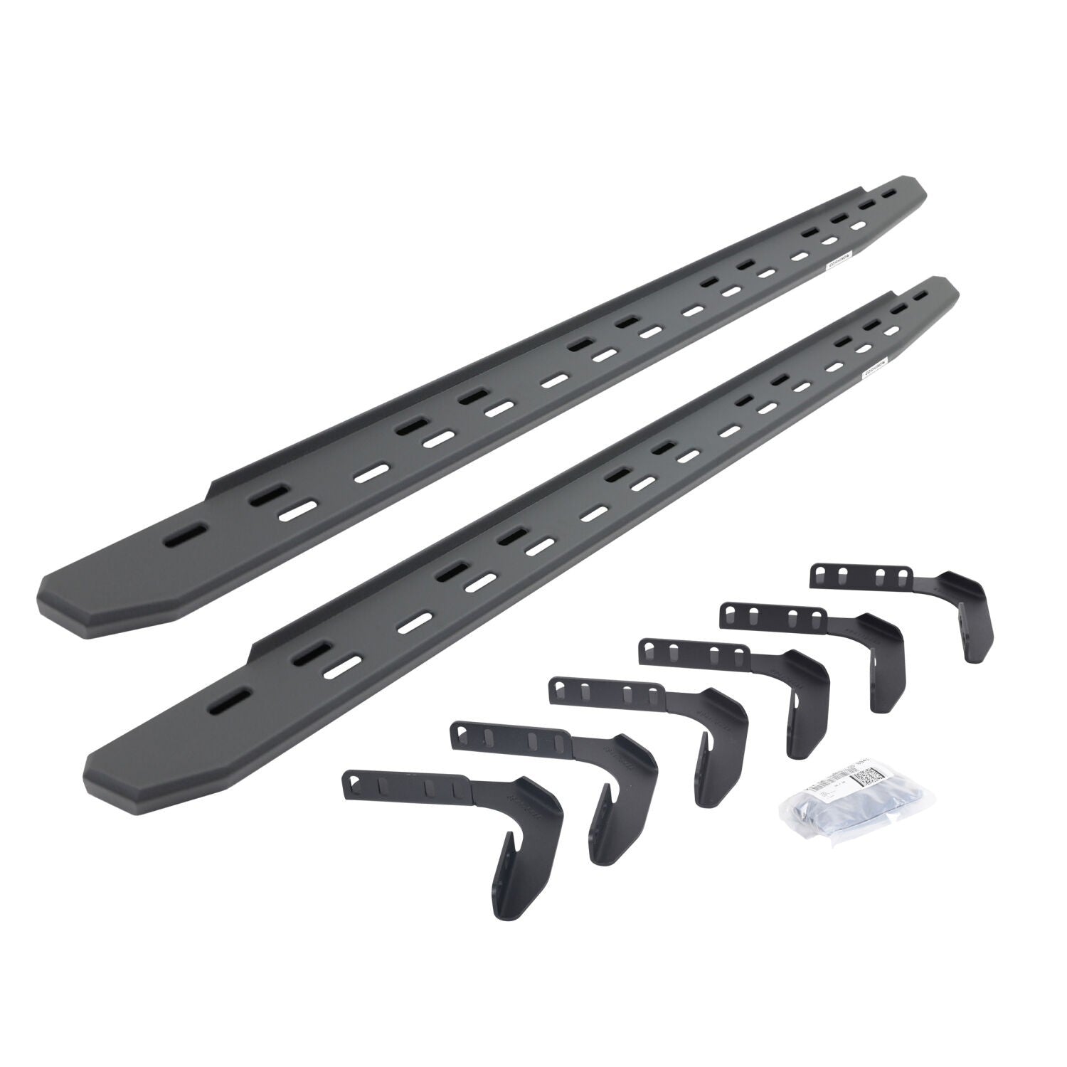 RB30 Slim Line Running Boards with Mounting Bracket Kit Textured Black 1999-2016 Ford F-250/F-350 Extended Cab Go Rhino