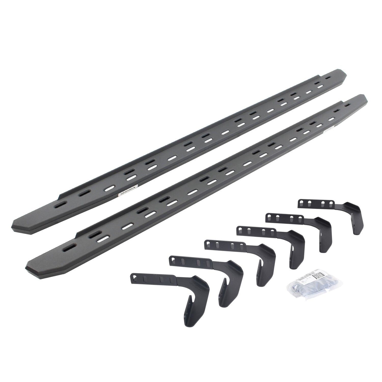 RB30 Slim Line Running Boards with Mounting Bracket Kit Textured Black 1999-2016 Ford F-250/F-350 Crew Cab Go Rhino