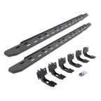 RB30 Slim Line Running Boards with Mounting Bracket Kit Textured Black 2019-2025 Ram 1500 Extended Cab Go Rhino