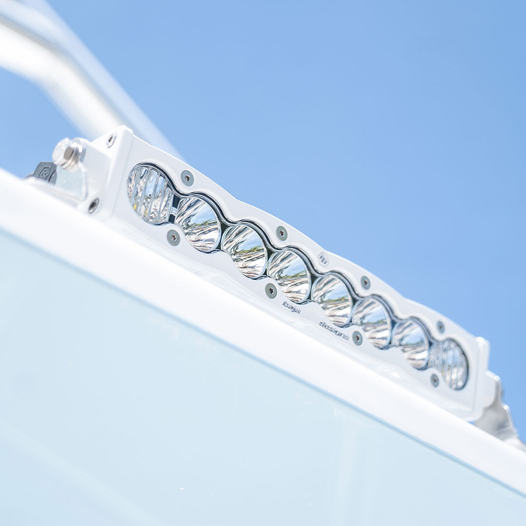 S8 White Straight LED Light Bar (10 Inch; Driving/Combo; Clear)