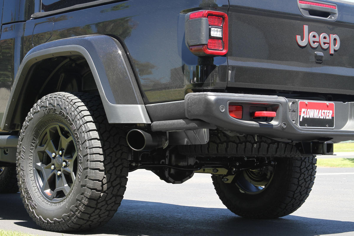 Flow Fx Cat-Back Exhaust System Fits 2020-2025 Jeep Gladiator With 3.6L Engine, 409 Stainless Steel, Single Exit With Black Tip Aggressive To Moderate Sound Flowmaster